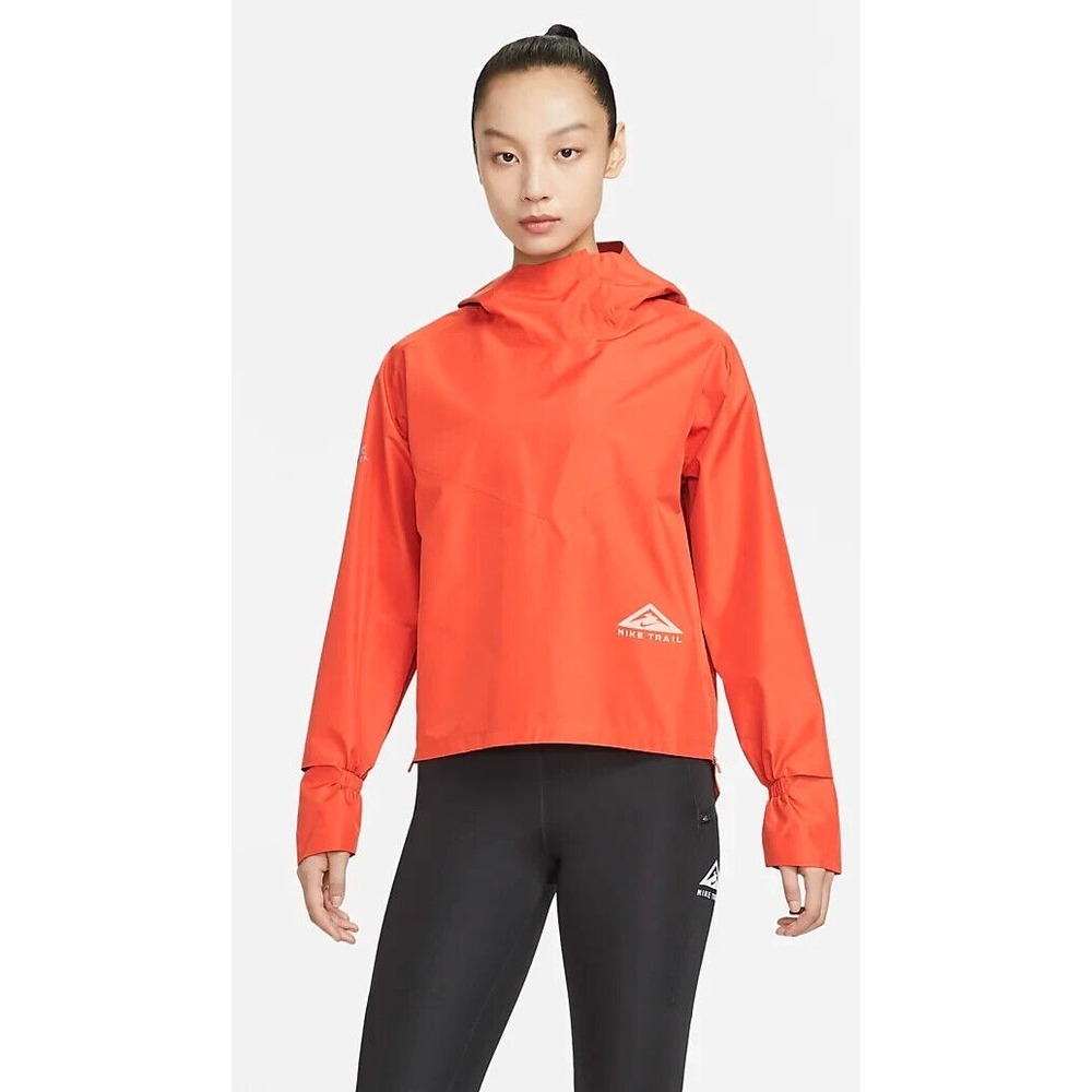 New Nike Trail Running Gore-Tex Infinium Rain Jacket Womens Size XS Orange